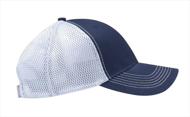 FA102 Fairway Cap Contrast Soft Mesh Back, Navy, White