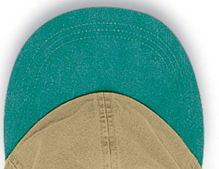 LP102 Optimum-Khaki With Contrast Bill 6 Panel Low Profile Cap- Khaki- Aqua