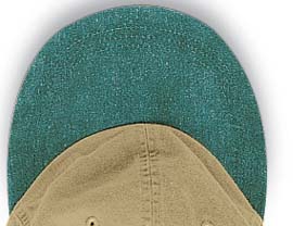 LP102 Optimum-Khaki With Contrast Bill 6 Panel Low Profile Cap- Khaki- Forest Green