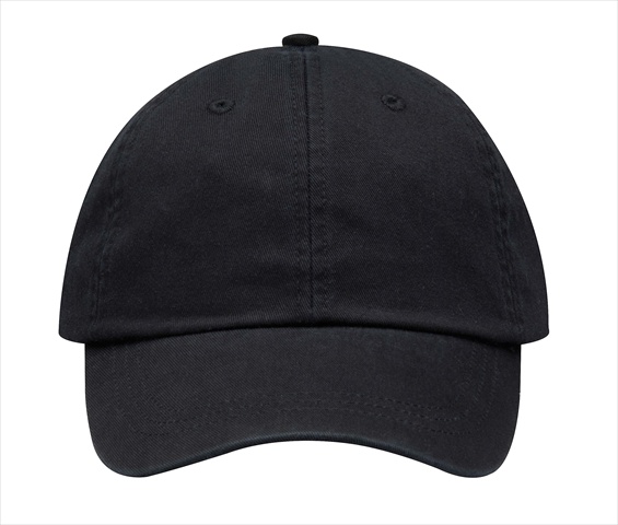 PN101 Pinnacle Cap 6 Panel Low Profile True Color Hook Eye Adhesive  Black