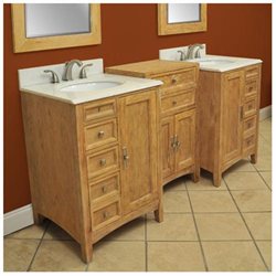 74 in. Double Basin Vanity With Tops and Undermount Basins- Midnight Black- White Oval