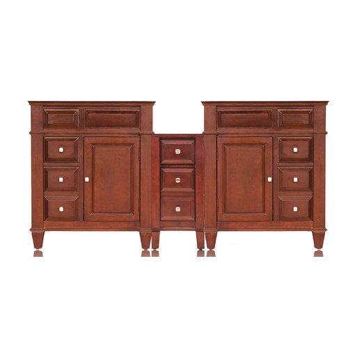 18 In. Center Drawers Unit With 115 In. Double Basin Vanity - Espresso Finish