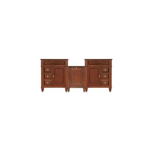 2910-9039-CSLO 18 In. Center Laundry Hamper With 79 In. Double Basin Vanity - Espresso Finish