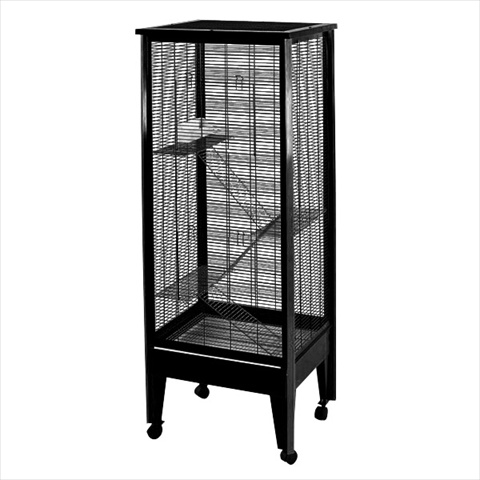Picture of A&E Cage SA2420H BK-PL Medium - 4 Level Small Animal Cage On Casters- Black And Platinum