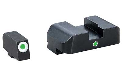 Picture of AmeriGlo GL-101 I-Dot Sight 2 Dot Glock 17&#44;19&#44;22&#44;23&#44;24&#44;26&#44;27&#44;33&#44;34&#44;35&#44;37&#44;38&#44;39 Green With White Outline Front & Rear