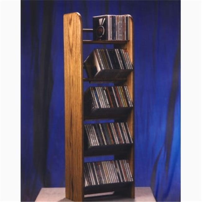 Wood Shed 504 Solid Oak 5 Row Dowel CD Rack