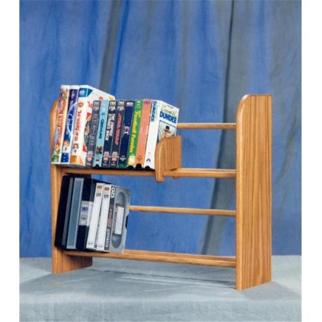 Wood Shed 205 Solid Oak 2 Row Dowel DVD-VHS Rack