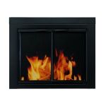 Picture of GHP Group AN-1011 Alpine Cabinet Style Fireplace Screen And Glass Doors&#44; Medium&#44; Black Powder Coated Finish