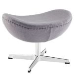EEI-265-DGR Glove Wool Ottoman In Dark Gray