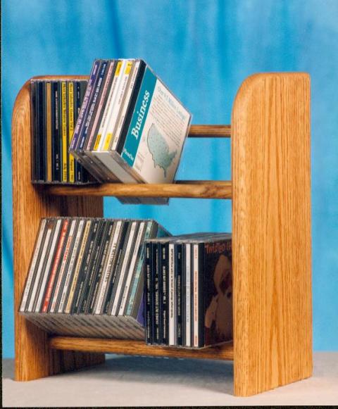 Picture of Wood Shed 204 Solid Oak 2 Row Dowel CD Rack