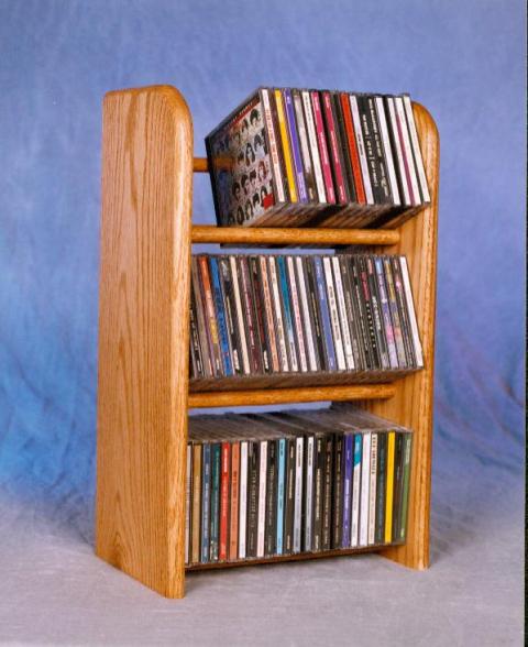 Picture of Wood Shed 304 Solid Oak 3 Row Dowel CD Rack