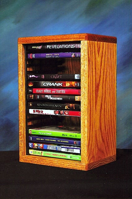 Picture of Wood Shed 110-1 DVD Solid Oak desktop or shelf DVD Cabinet - Individual Locking Slots
