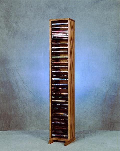 Picture of Wood Shed 110-4 DVD Solid Oak Tower for DVDs - Individual Locking Slots