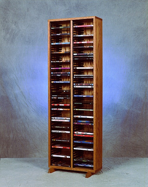 Picture of Wood Shed 210-4 DVD Solid Oak Tower for DVDs - Individual Locking Slots