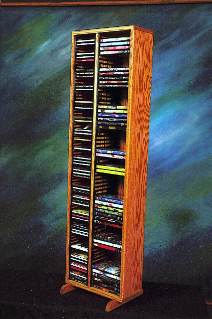 Picture of Wood Shed 211-4 CD-DVD Solid Oak Tower for CDs and DVDs - Individual Locking Slots