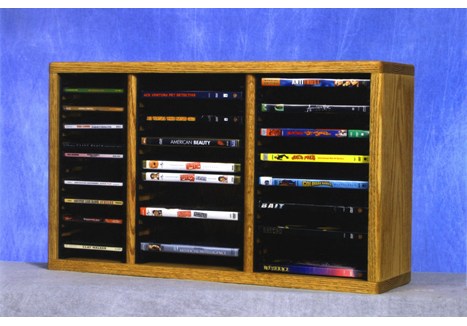 Picture of Wood Shed 313-1 CD-DVD Solid Oak desktop or shelf for CDs and DVDs - Individual Locking Slots
