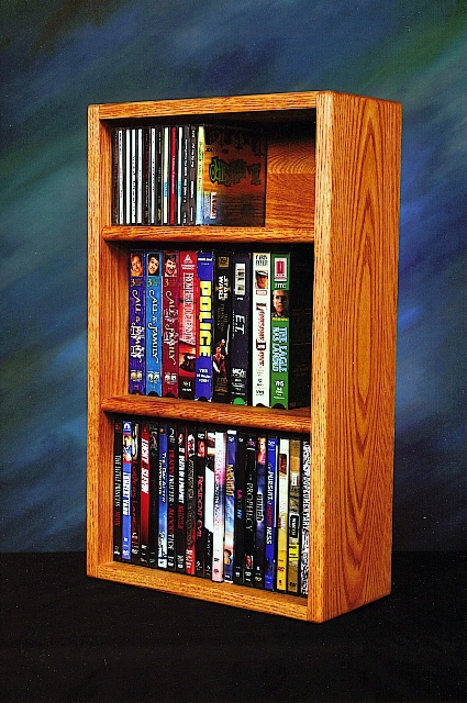 Picture of Wood Shed 313-1 W Solid Oak desktop or shelf for CDs and DVDs- VHS Tapes