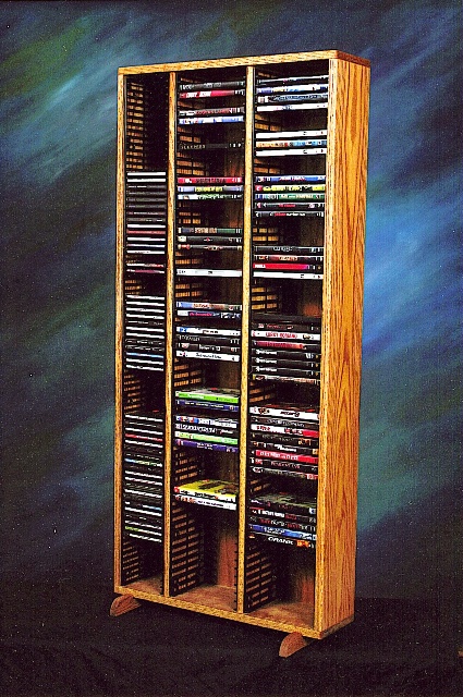 Picture of Wood Shed 313-4 CD-DVD Solid Oak Tower for CDs and DVDs - Individual Locking Slots