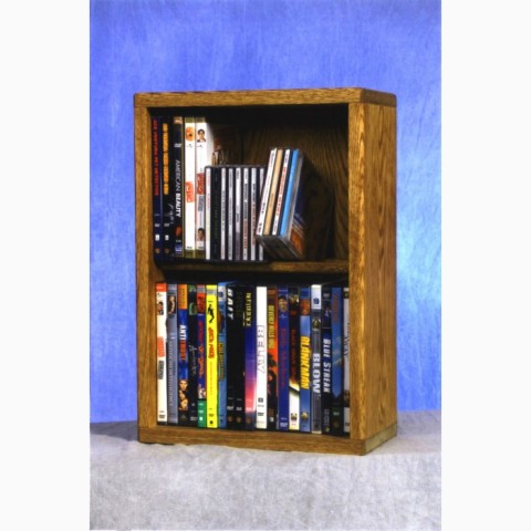 Picture of Wood Shed 215-12 Combo Solid Oak 2 Row Dowel CD-DVD Cabinet Tower