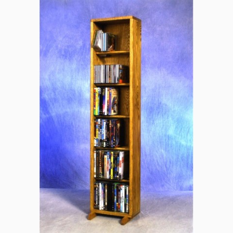 Picture of Wood Shed 615-12 Combo Solid Oak 6 Row Dowel CD-DVD Cabinet Tower