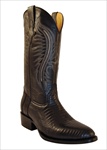 1111104110D Mens Genuine Teju Lizard Round Toe Boots- Black- 11D