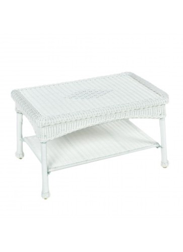 White Wicker Patio Furniture Coffee Table