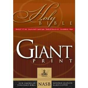 Picture of Amg Publishers 119442 Nasb Giant Prt Handy Size Bible Black Bond