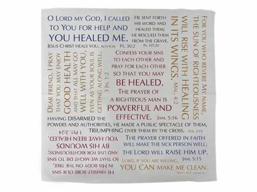 53575 Cloth Prayer Cloth Healing Verses Assorted