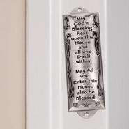 Mezuzah Bless This House Pewter 4.25 In.