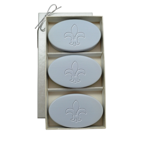 Picture of Carved Solutions Signature Spa Trio Wild Blue Lupin-Fleur-De-Lys Soap