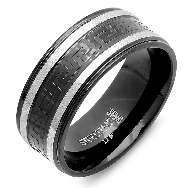Picture of  Mens Black Ip Band Ring&#44; Size - 9