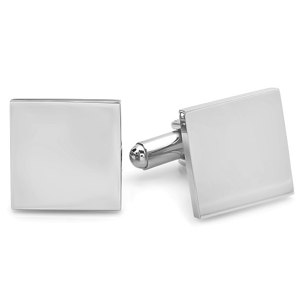 Picture of  Mens Stainless Steel Plain Square Cuff Links