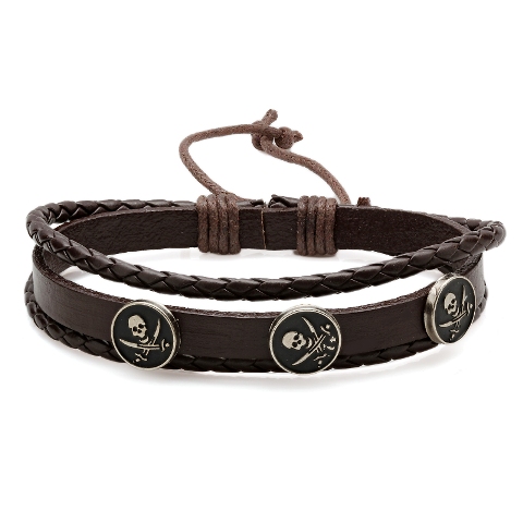Picture of  Mens Genuin E Brown Leather Bracelet
