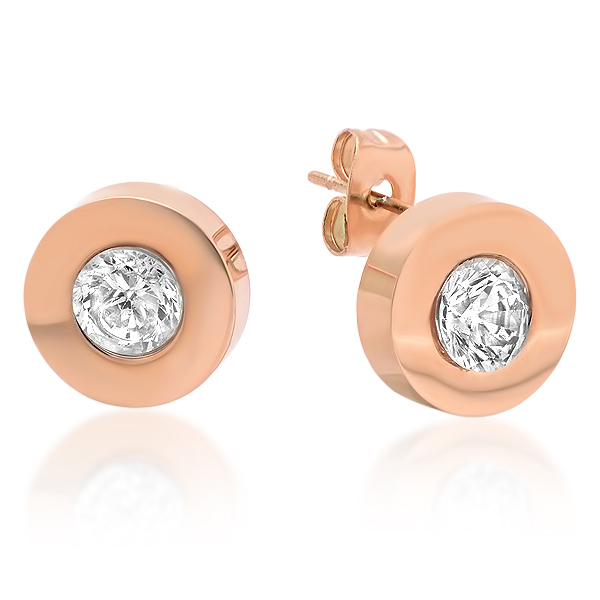 Picture of  18K Rose Gold Plated Swaorvski Stud Earrings