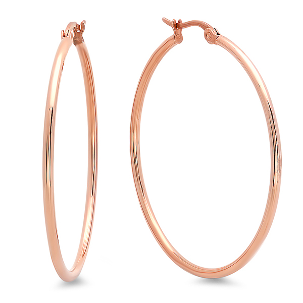 Picture of  18K Rose Gold Plated 40 Mm Hoop Earrings