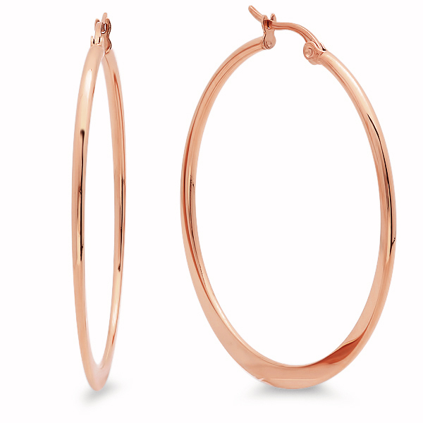 Picture of  18K Rose Gold Plated 40 Mm Hoop Earrings