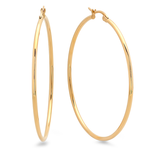 Picture of  18K Gold Plated 40 Mm Hoop Earrings
