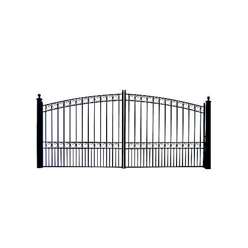 DG12PARD-APE New 12 Ft. Driveway Iron Gates Steel Paris Style