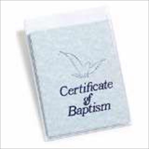 Certif Baptism With Envelope Blue Parchment