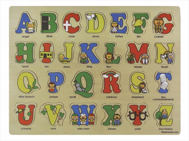 06852X Puzzle Bible Abcs Wooden Large 26 Pieces
