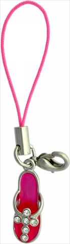 Solid Rock Jewelry 760795 Cell Phone Strap Pink Sandal Cross With Crystals