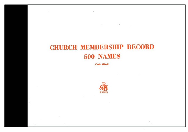 Form Church Membership Record No. M1