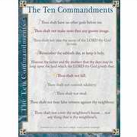 Chart Ten Commandments Kjv Laminated