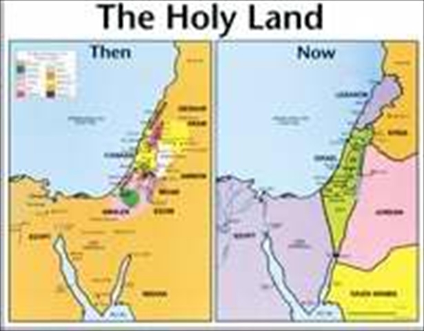 30496 Chart Holy Land Then & Now Wall Laminated