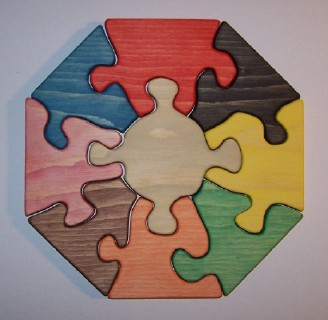 Picture of THE PUZZLE-MAN TOYS W-1148 Wooden Educational Jig Saw Puzzle - 11 in. Octagon