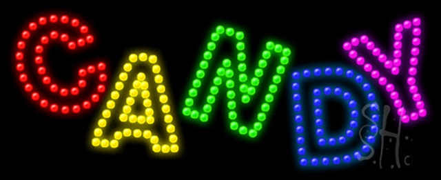 Picture of Everything Neon L100-0028 Candy Animated LED Sign 11&quot; Tall x 27&quot; Wide x 1&quot; Deep