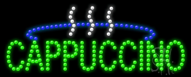 Picture of Everything Neon L100-0029 Cappuccino Logo Animated LED Sign 11&quot; Tall x 27&quot; Wide x 1&quot; Deep