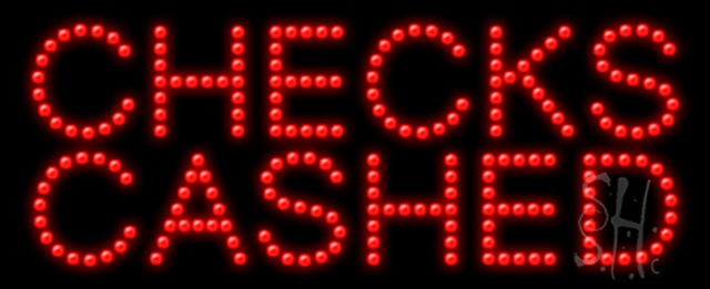 Everything Neon L100-0035 Checks Cashed Animated LED Sign 11" Tall x 27" Wide x 1" Deep