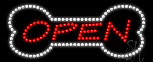 Everything Neon L100-0581 Open Animated LED Sign 11" Tall x 27" Wide x 1" Deep