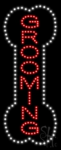 Everything Neon  Grooming Animated LED Sign 27" Tall x 11" Wide x 1" Deep